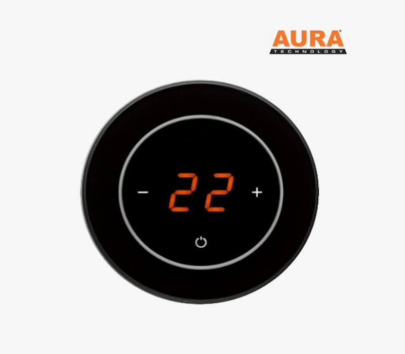 Терморегулятор для теплого пола AURA RONDA 9005 BLACK CLASSIC