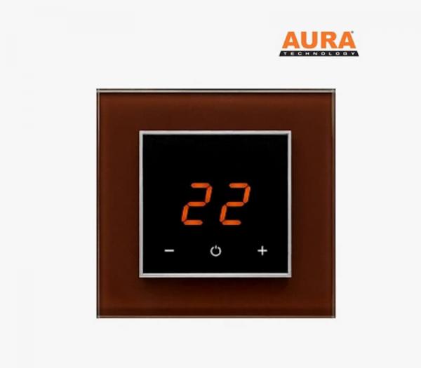 Терморегулятор для теплого пола AURA ORTO 8017 BROWN DARK