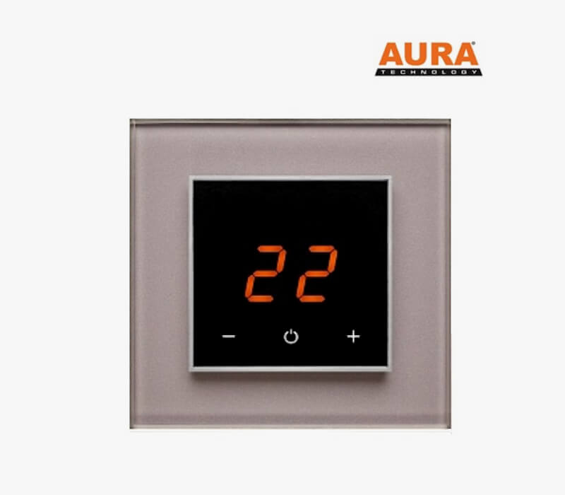Терморегулятор для теплого пола AURA ORTO 0627 TAUPE METAL