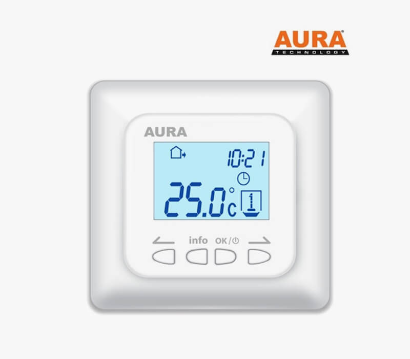 Терморегулятор для теплого пола AURA LTC 730 белый