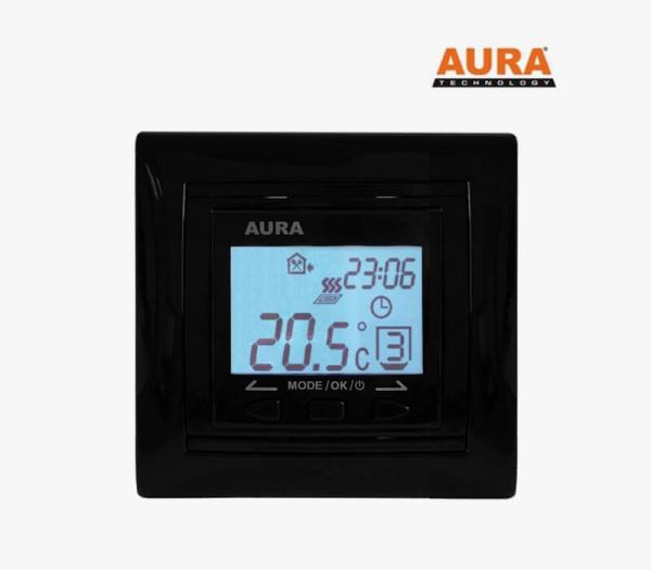 Терморегулятор для теплого пола AURA LTC 090 чёрный
